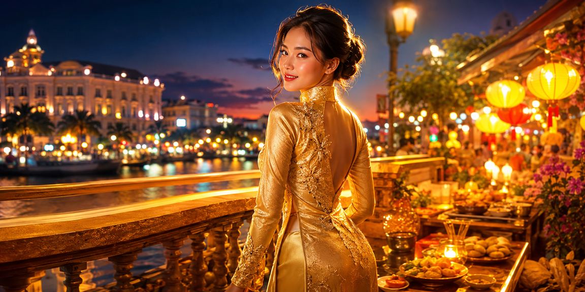 Không gian casino sang trọng Hà Nội với trang phục áo dài truyền thống Việt Nam