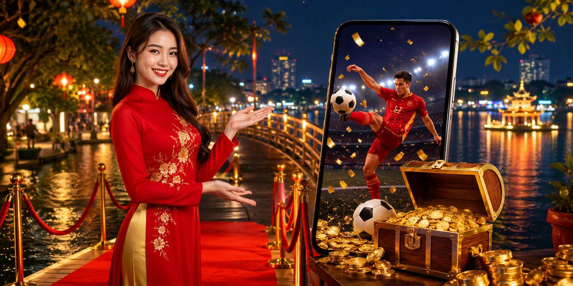 Phụ nữ mặc áo dài Hà Nội tham gia đặt cược và xổ số trực tuyến