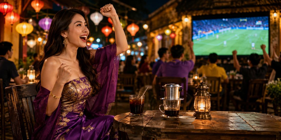Người dùng xem kèo bóng đá kèm cà phê buổi sáng tại Huế