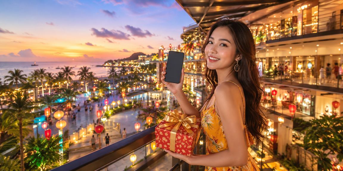 Người chơi trải nghiệm casino di động tại lễ hội Phú Quốc